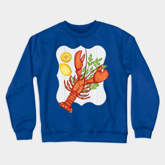 Lobster Dinner Crewneck Sweatshirt by SWON Design